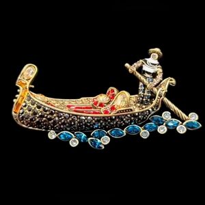 Heidi Daus "When In Venice" Gondola Italy pin brooch